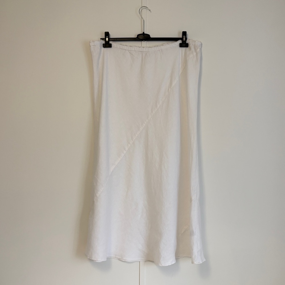 White Linen Women's Bias Skirt 3X